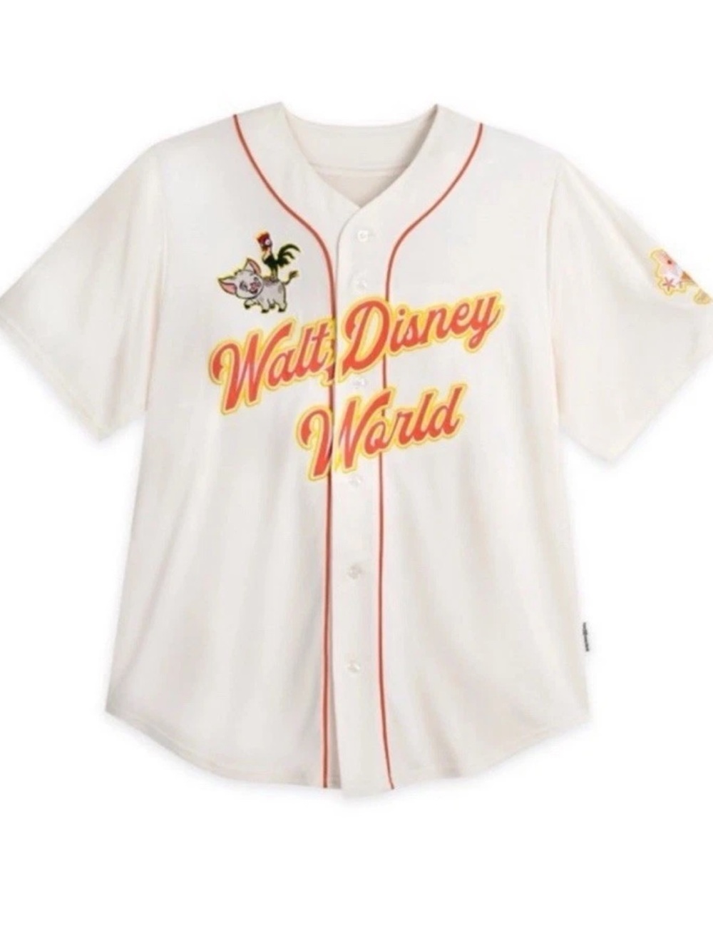 Disney Cream Baseball Jersey with Yellow & Orange Script